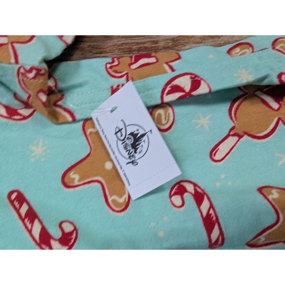 NWT Disney Flannel Shirt Mickey Candy Ice Cream Holiday Gingerbread Unisex Med - Picture 6 of 11